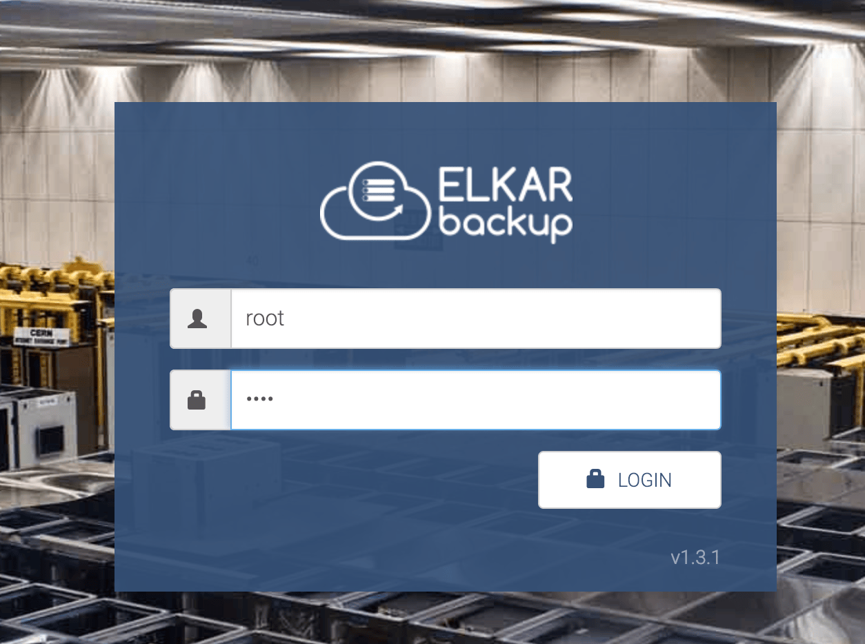 ElkarBackup Login Screen