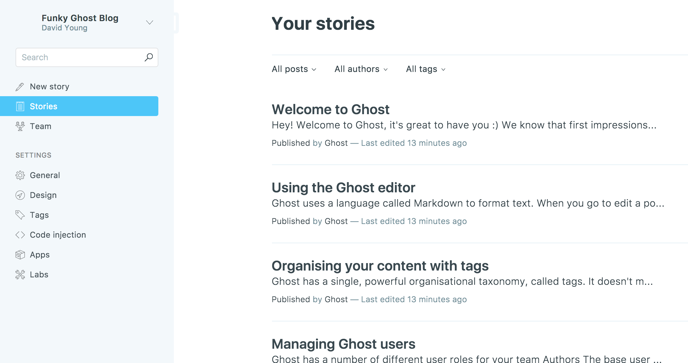 Ghost screenshot