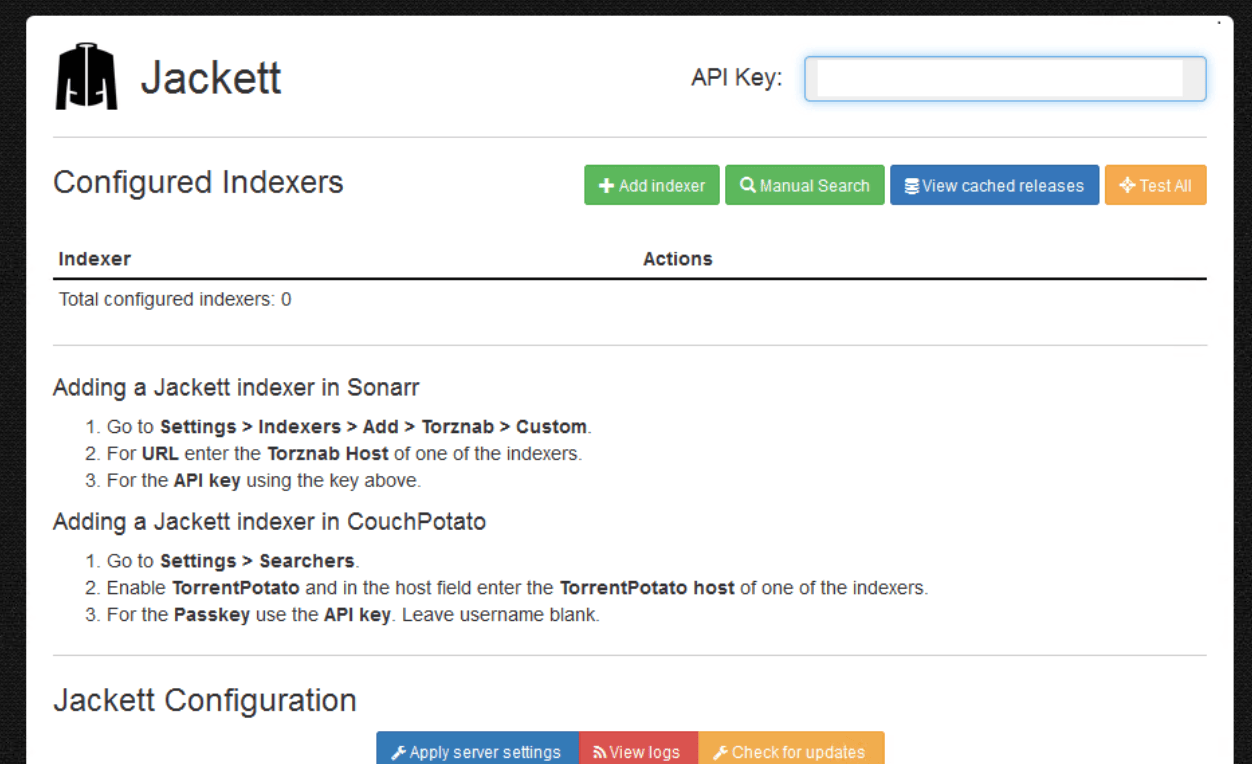 Jackett Screenshot