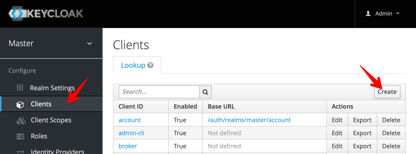 Navigating to the add user interface in Keycloak