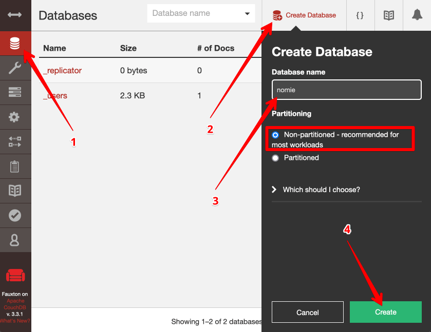 Create Nomie database