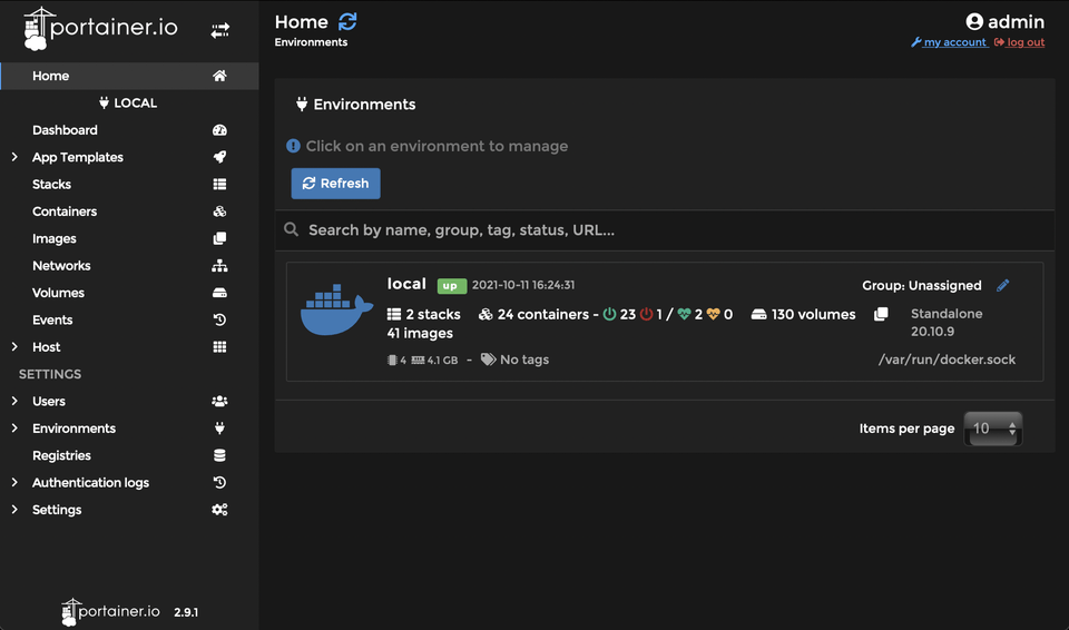 Portainer Screenshot